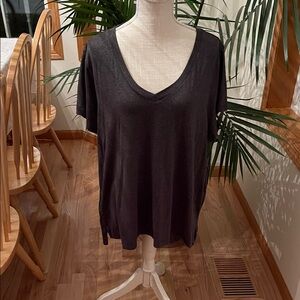 90 Degree By Reflex Charcoal V-Neck Tee